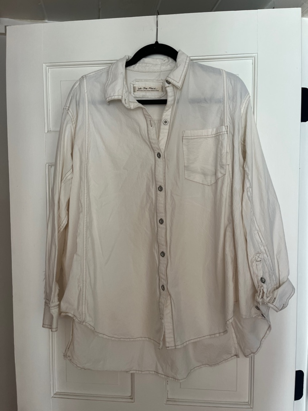 Relaxed Cream Button-Up Shirt